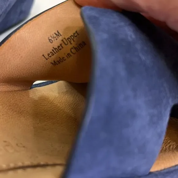 L'Amour Des Pieds Women’s Catiana Slip On Sandal Navy Suede, Size 6.5M - Picture 8 of 10
